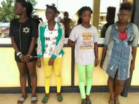Photo: Dare-devil all female armed robbery gang arrested in Kumasi, Ghana