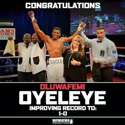 Nigerian Boxer Signed To Floyd Mayweather Company Shines On His Debut