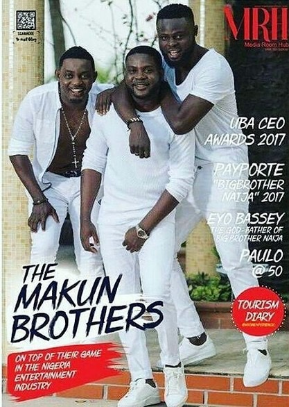 Checkout Cute Photos Of Comedian Ay And His Brothers As They Cover Media Room Hub Magazine (PHOTOS)