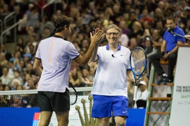Bill Gates And Tennis Star, Roger Federer Raise $2 million For Africa In Tennis Match