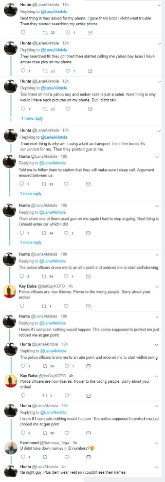 Twitter User Explains how Lagos Police Robbed him at Gunpoint