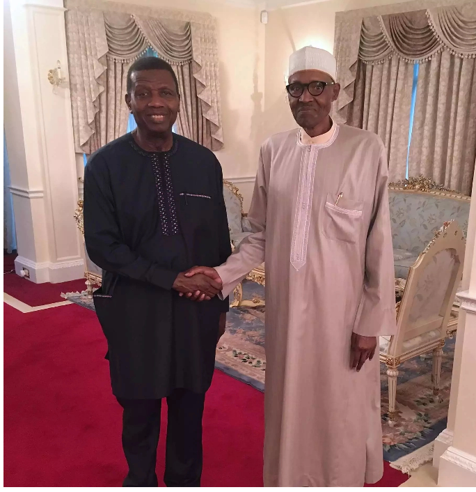 Pastor Adeboye visits Pres. Buhari in London (PHOTOS)