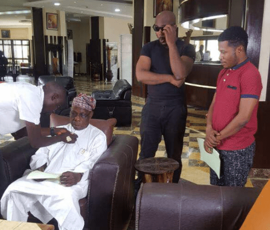 Former President Olusegun Obasanjo makes acting debut in Samuel Ajibola’s comedy skit
