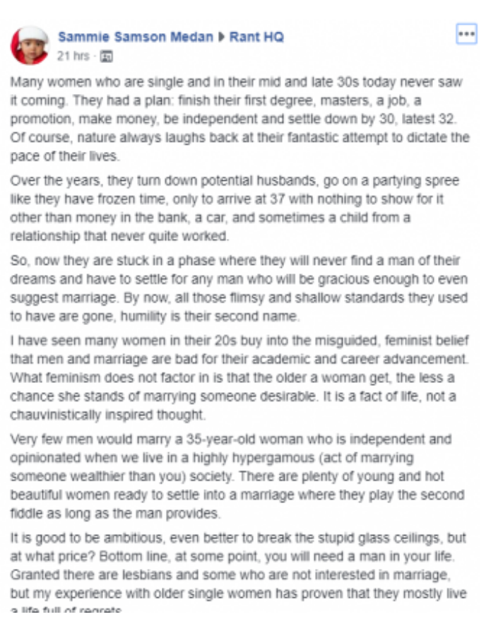 Many ladies in the late 30s never saw it coming – Nigerian man