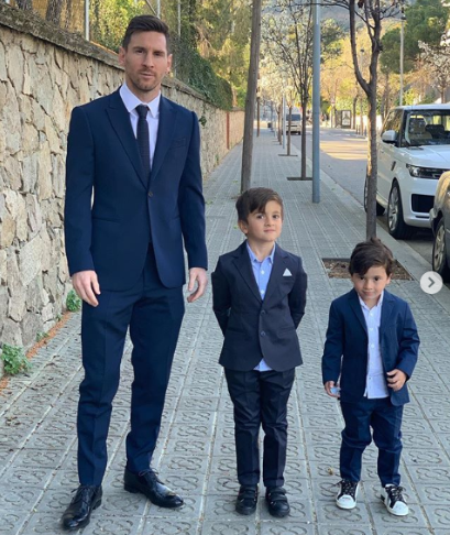 Lionel Messi And His Sons Look Dashing As They Suit Up For ...