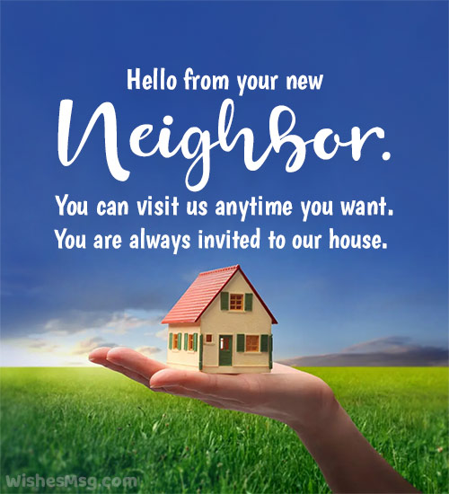 welcome message to new neighbours