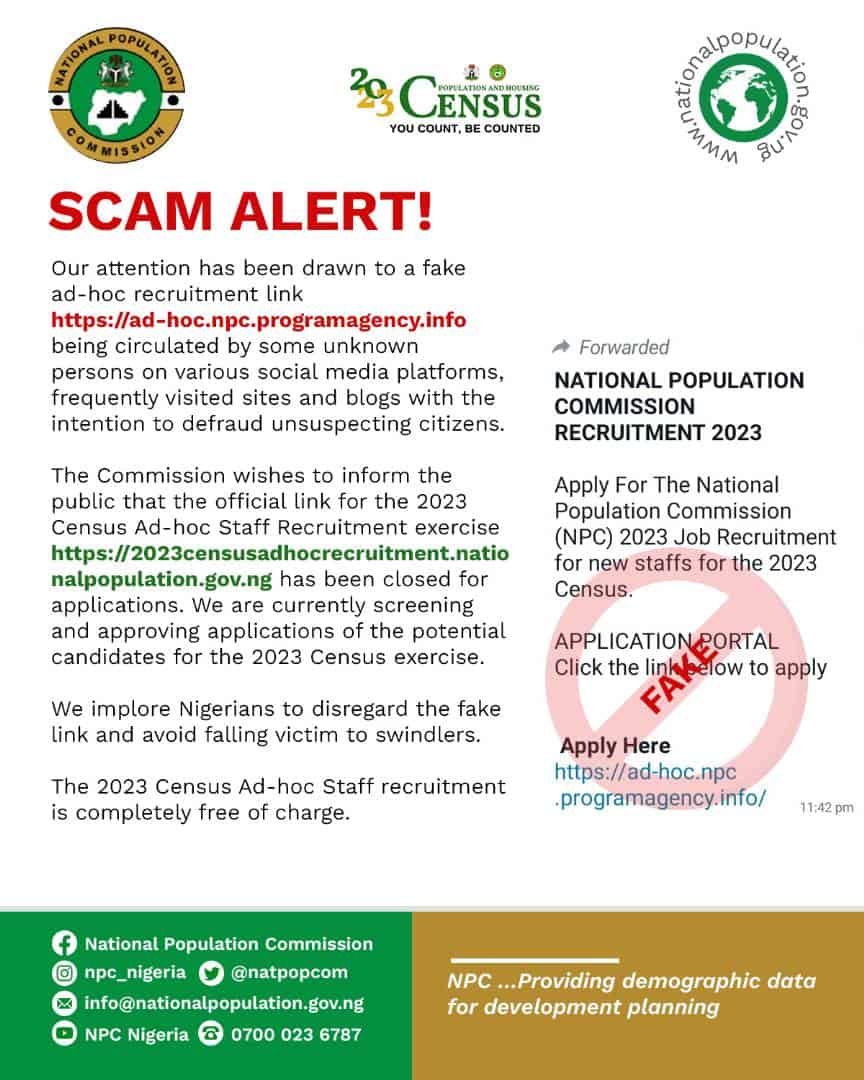 Beware of Fake Census Ad-hoc Recruitment Link: Important Notice from the Commission
