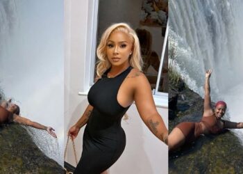 Boity experiences the Devil’s Pool at Victoria Falls (Video)