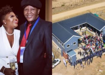 Anele Mdoda proud of her dad for building new structure in his former school (Photos)