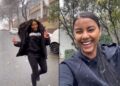 Thembi Seete, Unathi, other celebs enjoy the snowfall (Video)